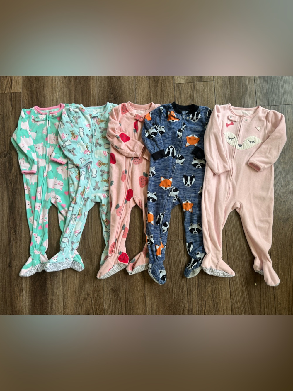 Lot of 5 Carters Simple Joys Fleece Pajamas